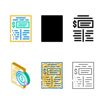 Financial concepts plan document color icon vector イラスト素材