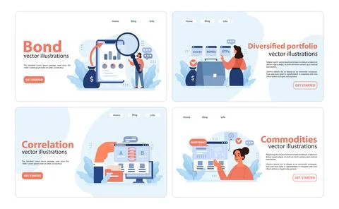 Financial concepts set. Flat vector illustration 스톡 일러스트