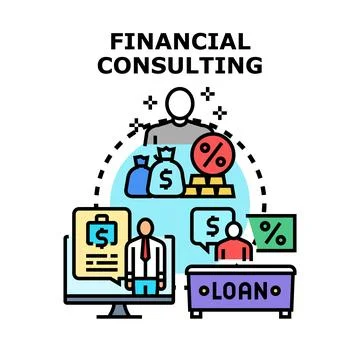 Financial consulting services vector concept illustration Stock Illustration
