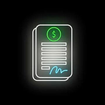 Financial contract document with dollar sign and signature Stock Illustration
