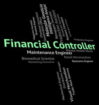 Financial Controller Shows Position Word And Jobs Иллюстрация