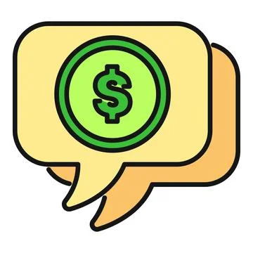 Financial conversation chat bubbles with dollar sign icon Stock Illustration