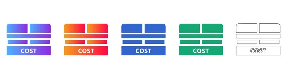 Financial Cost Analysis Interface Icons イラスト素材