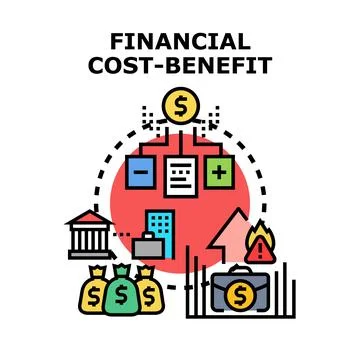 Financial cost benefit analysis concept vector icon イラスト素材