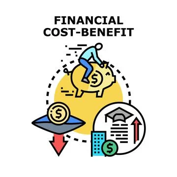 Financial cost benefit analysis planning investment budget Stock Illustration