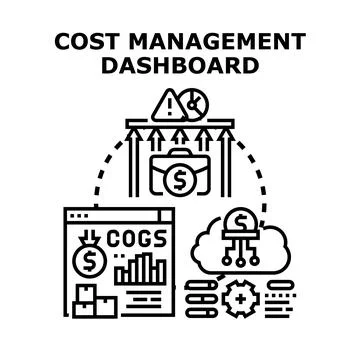 Financial cost management dashboard optimizing business expenses Stock Illustration