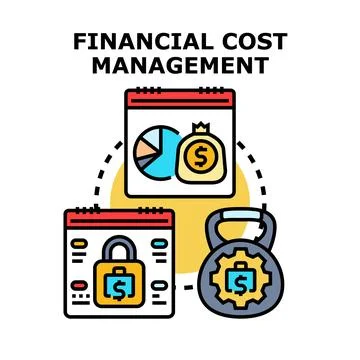Financial cost management planning optimizing cost reduction Stock Illustration