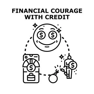 Financial courage developing with credit freedom concept Stock Illustration