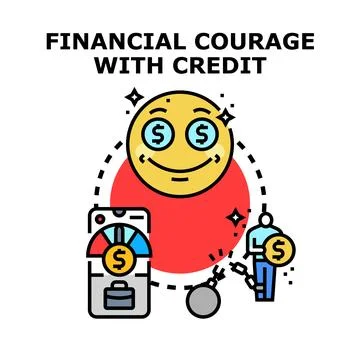 Financial courage developing with credit freedom concept Stock Illustration