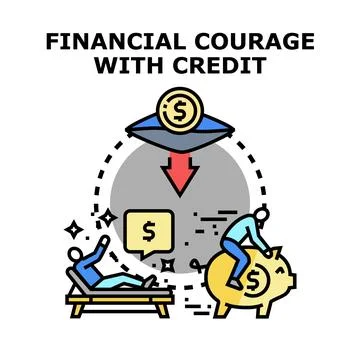 Financial courage developing credit for savings and future investment Stock-Illustration