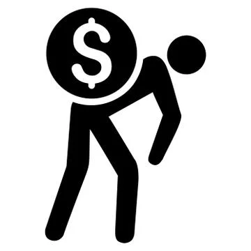 Financial Courier Flat Vector Icon Illustrazione stock