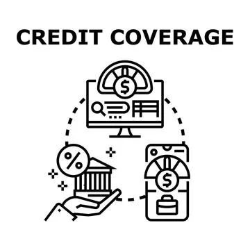 Financial credit coverage tracking on digital devices Stock Illustration