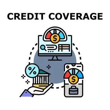 Financial credit coverage tracking on digital devices Stock Illustration