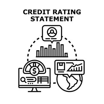 Financial credit rating statement analysis data 스톡 일러스트