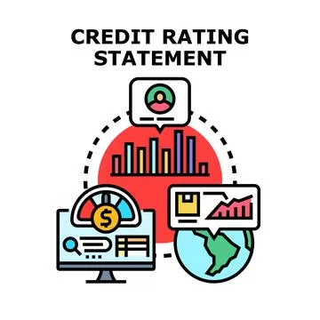 Financial credit rating statement analysis data Illustrazione stock
