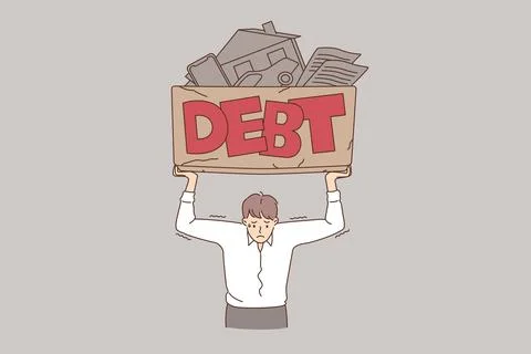Financial crisis and debt concept. Stock Illustration