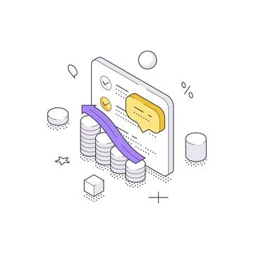 Financial crisis and negative feedback data analysis isometric vector illustr Stock Illustration