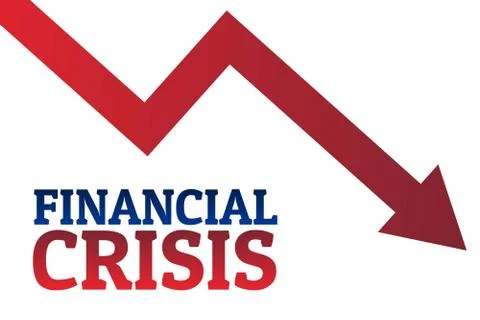 Financial crisis concept. Template for background, banner, poster with text Stock Illustration