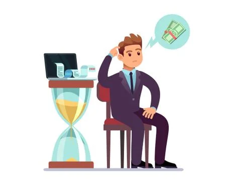 Financial crisis. Debt problem, loan bill or bankruptcy. Man has credits, no イラスト素材