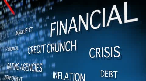 Financial crisis related words Stock Footage
