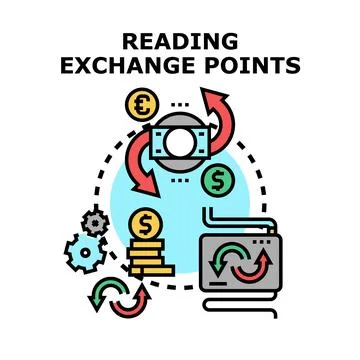 Financial currency exchange points banking payment concept Stock Illustration