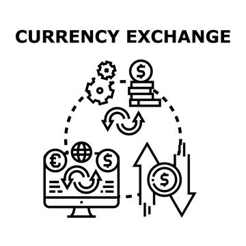 Financial currency exchange rate global trade concept Stock Illustration
