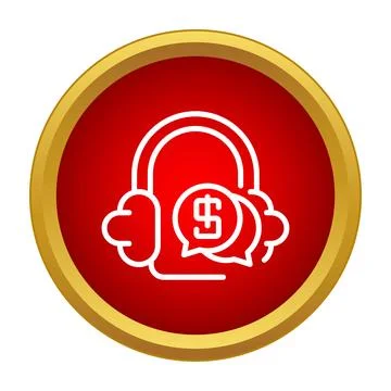 Financial customer service support headset talking dollar Illustration