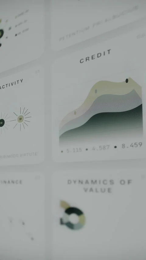 Financial dashboard concept with UI design elements Stock Footage 333855247