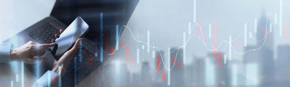 Financial Data Analysis with Advanced Digital Tools and Market Insights. 库存照片