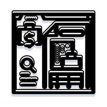 Financial data analysis and accounting business icon Stock Illustration