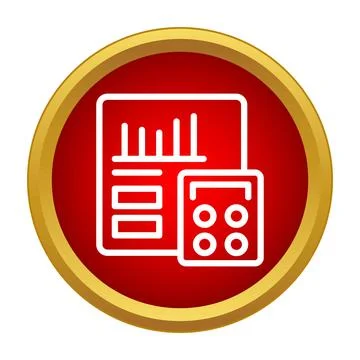 Financial data analysis and accounting calculator icon Illustrazione stock