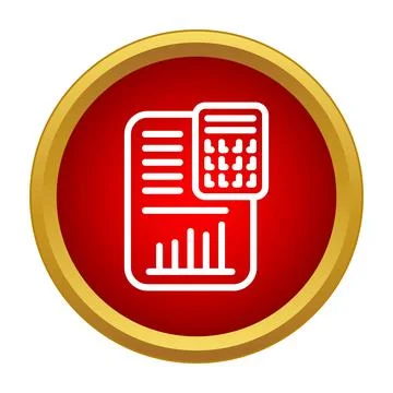 Financial data analysis and accounting report icon Stock Illustration