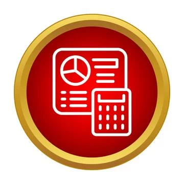 Financial data analysis and budget calculation icon Illustrazione stock