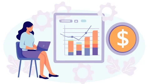 Financial Data Analysis and Business Growth Monitoring Stock Footage 331837770