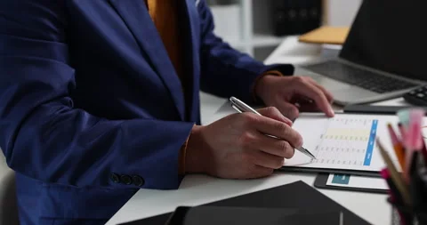 Financial data analysis and business performance evaluation help professionals Stock Footage 347356483