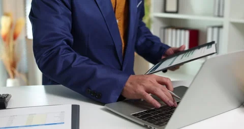 Financial data analysis and business performance evaluation help professionals Stock Footage 347356972