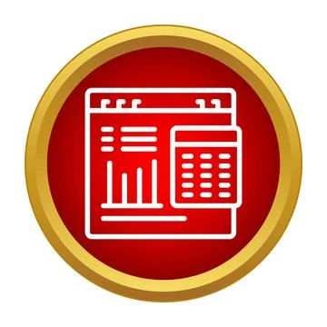 Financial data analysis and digital statistics calculating icon Illustrazione stock