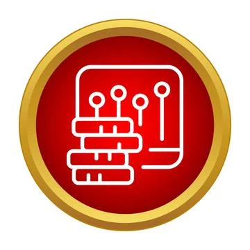 Financial data analysis and market growth icon Stock Illustration