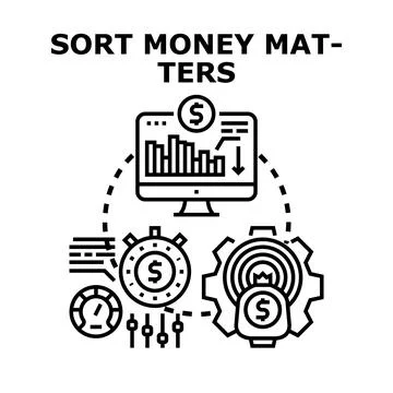 Financial data analysis and money management process Stock Illustration