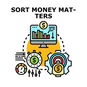 Financial data analysis and money management process Stock Illustration