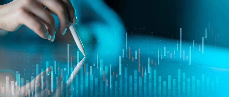 Financial Data Analysis and Performance Tracking Visualization. Stock Photos