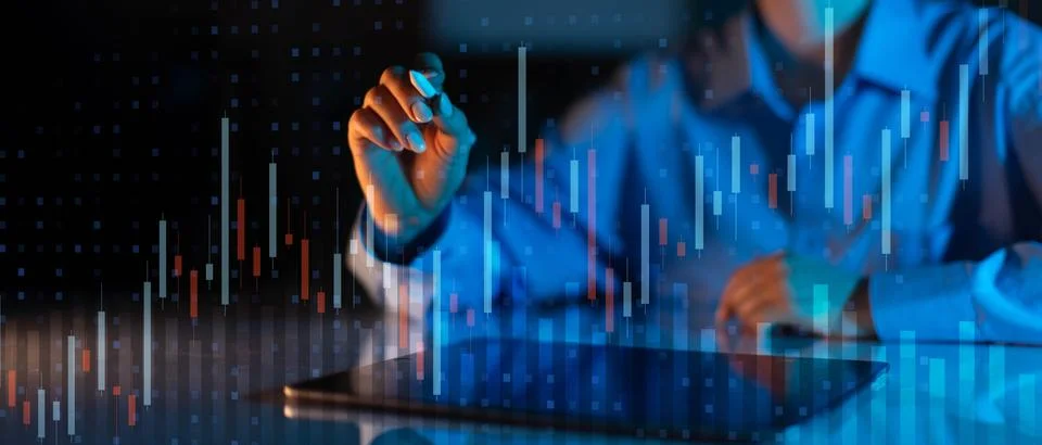 Financial Data Analysis and Performance Tracking Visualization. Foto stock