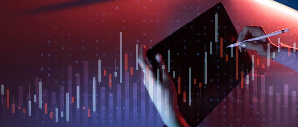 Financial Data Analysis and Performance Tracking Visualization. Stock Photos