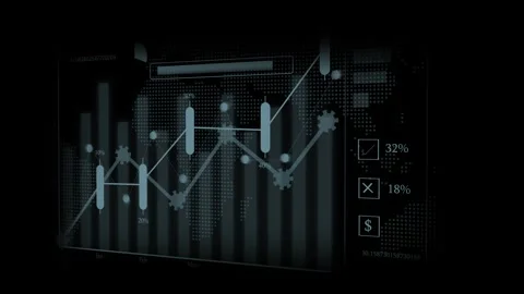Financial data analysis animation with icons. Financial data analysis globa.. Stock Footage 337133687