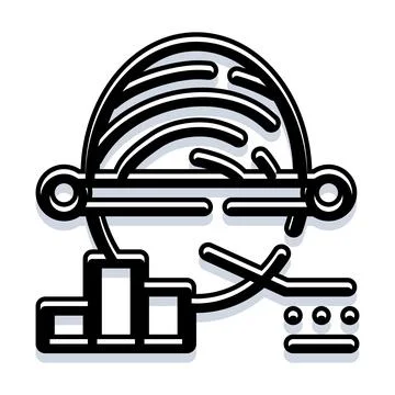 Financial data analysis with biometric security technology Stock Illustration