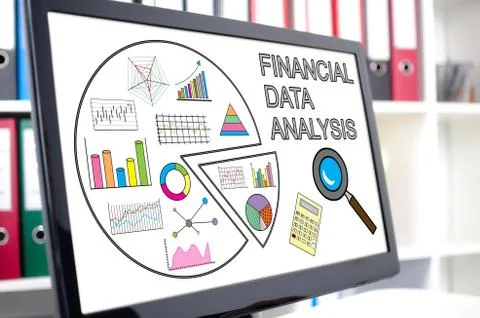 Financial data analysis concept on a computer screen Foto stock