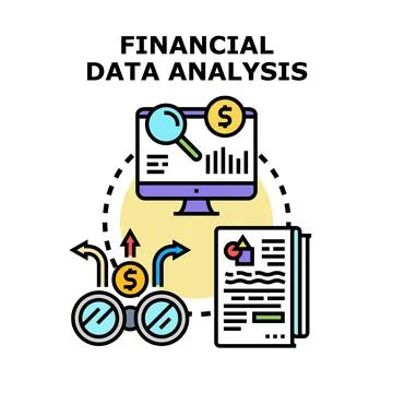 Financial data analysis concept exploring economic growth Illustrazione stock
