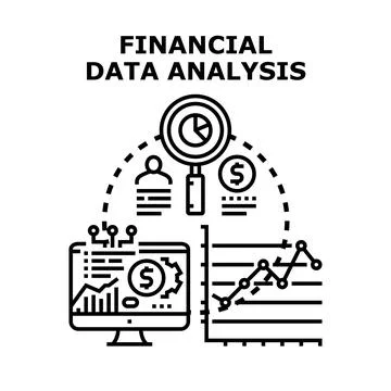 Financial data analysis concept exploring business analytics 스톡 일러스트