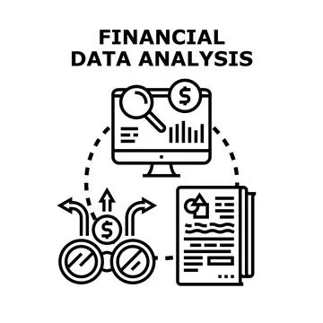 Financial data analysis concept exploring economic growth Stock Illustration