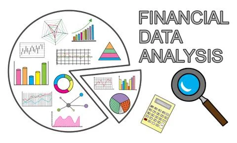 Financial data analysis concept on white background 스톡 일러스트